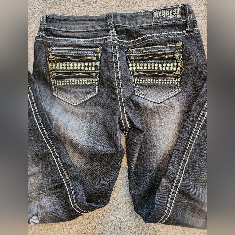 Request embellished jeans